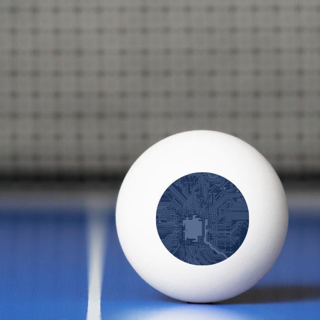 Blue Geek Motherboard Circuit Pattern Ping-Pong Ball (Net)