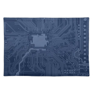 Blue Geek Motherboard Circuit Pattern Placemat