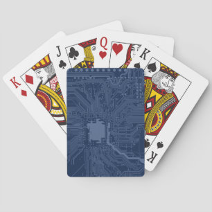 Blue Geek Motherboard Circuit Pattern Poker Cards