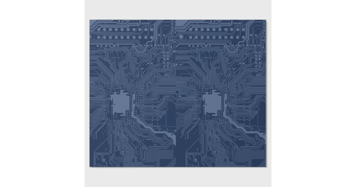 Blue Geek Motherboard Circuit Pattern Wrapping Paper | Zazzle
