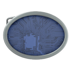 Blue Geek Motherboard Pattern Belt Buckle