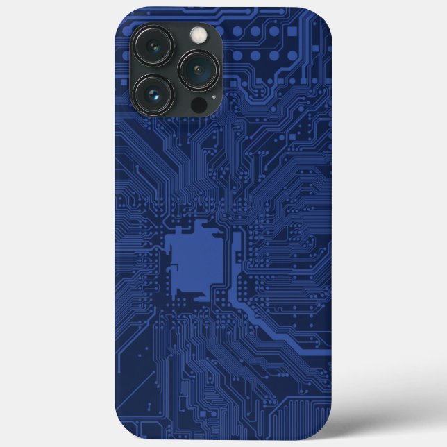 Blue Geek Motherboard Pattern Case-Mate iPhone Case (Back)