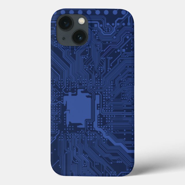 Blue Geek Motherboard Pattern Case-Mate iPhone Case (Back)