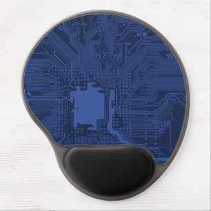 Blue Geek Motherboard Pattern Gel Mouse Pad