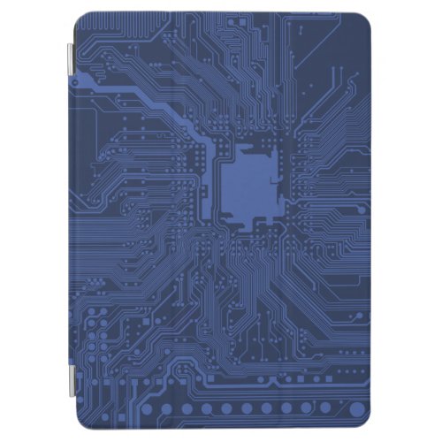 Blue Geek Motherboard Pattern iPad Air Cover