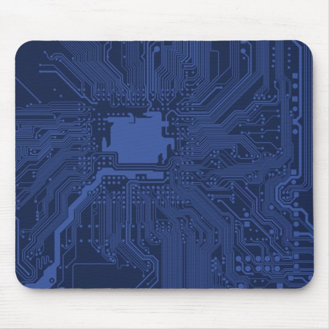 Blue Geek Motherboard Pattern Mouse Pad (Front)