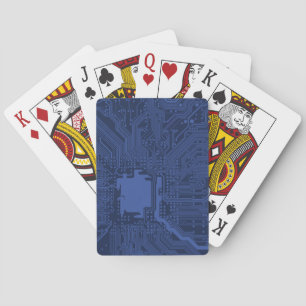 Blue Geek Motherboard Pattern Poker Cards