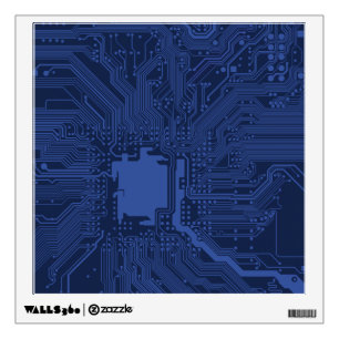 Blue Geek Motherboard Pattern Wall Decal