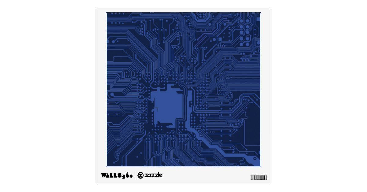 Blue Geek Motherboard Pattern Wall Decal | Zazzle