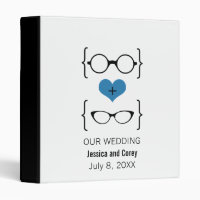 Blue Geeky Glasses Wedding Binder