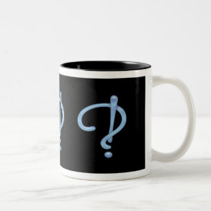 Blue Gel Interrobang Two-Tone Coffee Mug