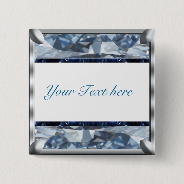 Blue Gem Design Button (Front)