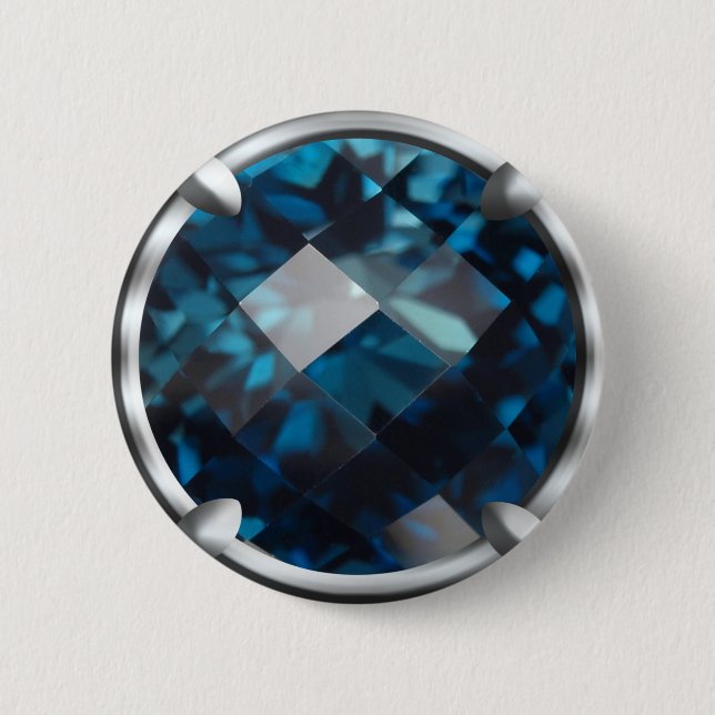 Blue Gem Design Button (Front)