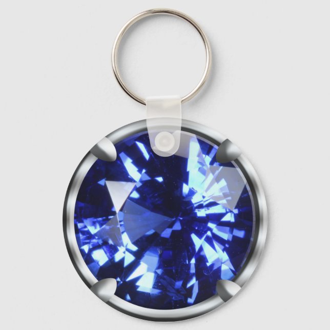 Blue Gem Design Keychain (Front)