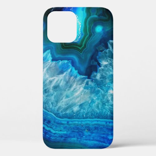 Blue gem mineral nature inspired  iPhone 12 case