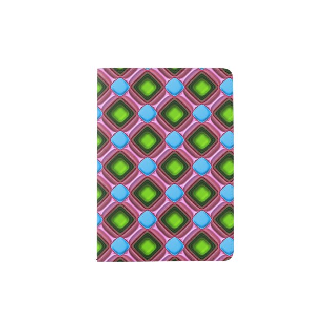 Blue Gem Pattern Passport Holder (Front)