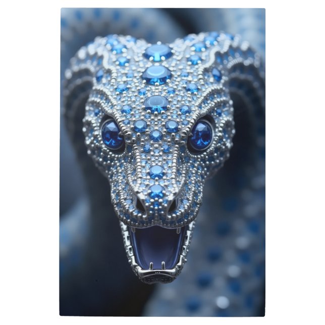 Blue Gem Snake Wall Art (Front)