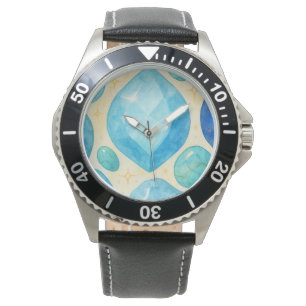 Blue Gemstone Heart Clock – Elegant Crystal Timepi Watch