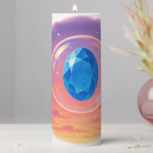 Blue Gemstone Sunset Candle – Spiritual Light & Na