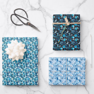 Blue Gemstones Wrapping Paper Sheets