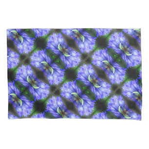 Blue Gentian Flower Abstract Pattern Pillow Case