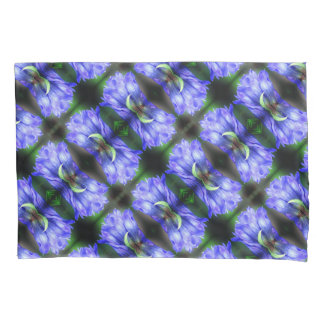 Blue Gentian Flower Abstract Pattern Pillow Case