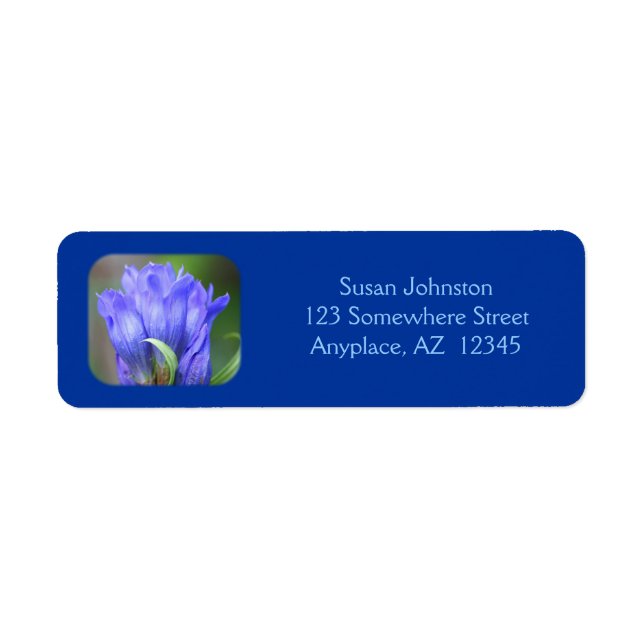 Blue Gentian Flower Address Label (Front)