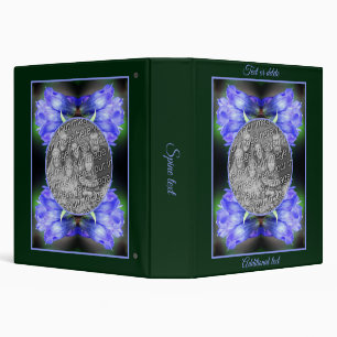 Blue Gentian Flower Frame Add Your Own Photo 3 Ring Binder