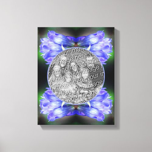 Blue Gentian Flower Frame Create Your Own Photo Canvas Print
