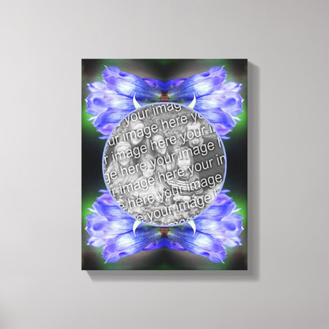 Blue Gentian Flower Frame Create Your Own Photo Canvas Print (Front)