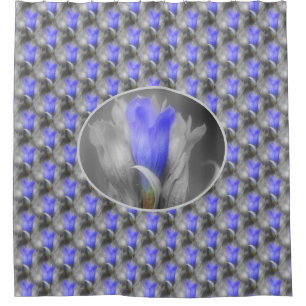 Blue Gentian Flower Nature Art Shower Curtain