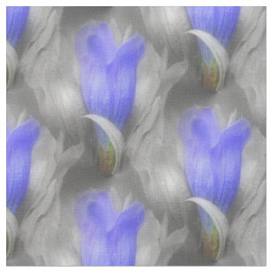 Blue Gentian Flower Nature Pattern Fabric