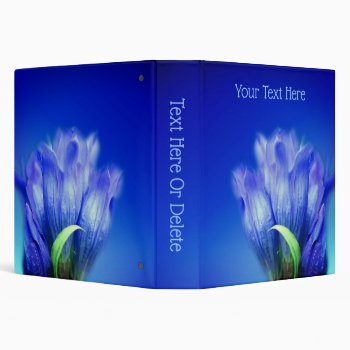 Blue Gentian Flower Nature Personalized 3 Ring Binder by SmilinEyesTreasures at Zazzle
