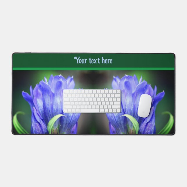 Blue Gentian Flower Personalized   Desk Mat (Keyboard & Mouse)