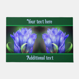 Blue Gentian Flower Personalized Doormat
