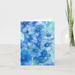 Blue Gentian Wildflower Painting Card