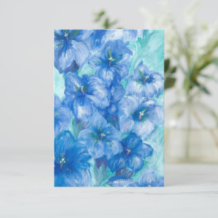 Blue Gentian Wildflower Painting  Thank You Card