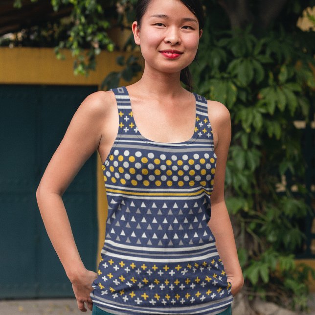 Blue geo objects tank top (Creator Uploaded)