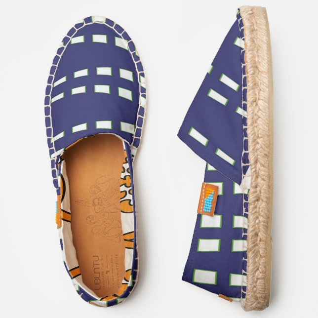 Blue Geo Print Slip On Espadrilles (Side)