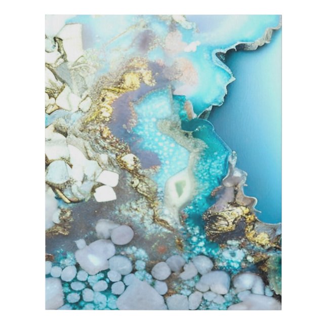 Blue Geode Painting Wall Decor Faux Canvas Print (Front)