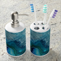 Blue Geode Rock Mineral Agate Crystal Image Bath Set Blue Geode Rock Mineral Agate Crystal Image Bath Set