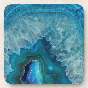 Blue Geode Rock Mineral Agate Crystal Image Beverage Coaster