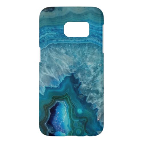 Blue Geode Rock Mineral Agate Crystal Image Samsung Galaxy S7 Case