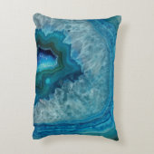 Blue Geode Rock Mineral Agate Crystal Image Decorative Pillow (Back(Vertical))