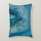 Blue Geode Rock Mineral Agate Crystal Image Decorative Pillow (Front(Vertical))