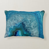 Blue Geode Rock Mineral Agate Crystal Image Decorative Pillow (Back)
