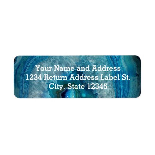 Blue Geode Rock Mineral Agate Crystal Image Label