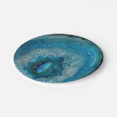 Blue Geode Rock Mineral Agate Crystal Image Paper Plates (Angled)