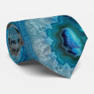 Blue Geode Rock Mineral Agate Crystal Image Tie Blue Geode Rock Mineral Agate Crystal Image Tie