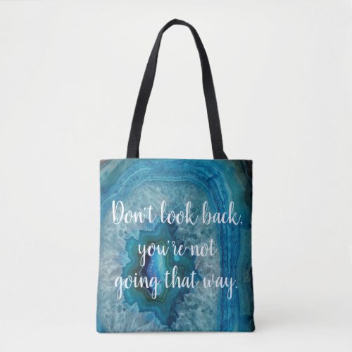 Blue Geode Rock Mineral Agate Crystal Quote Custom Tote Bag